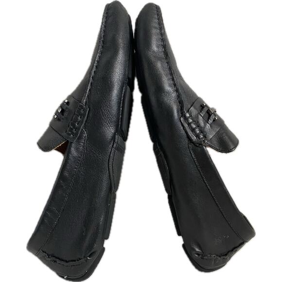 Saks Fifth Avenue Black Label Leather Moc Slip On Driving Loafer SZ 11 Old Money - Picture 5 of 11